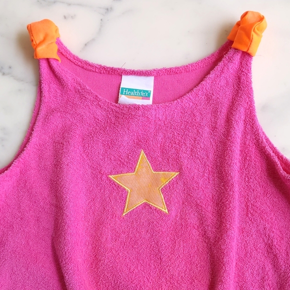 Cotton Blended Tank Top with shoulder decor, front star and waist elastic. - Picture 4 of 4